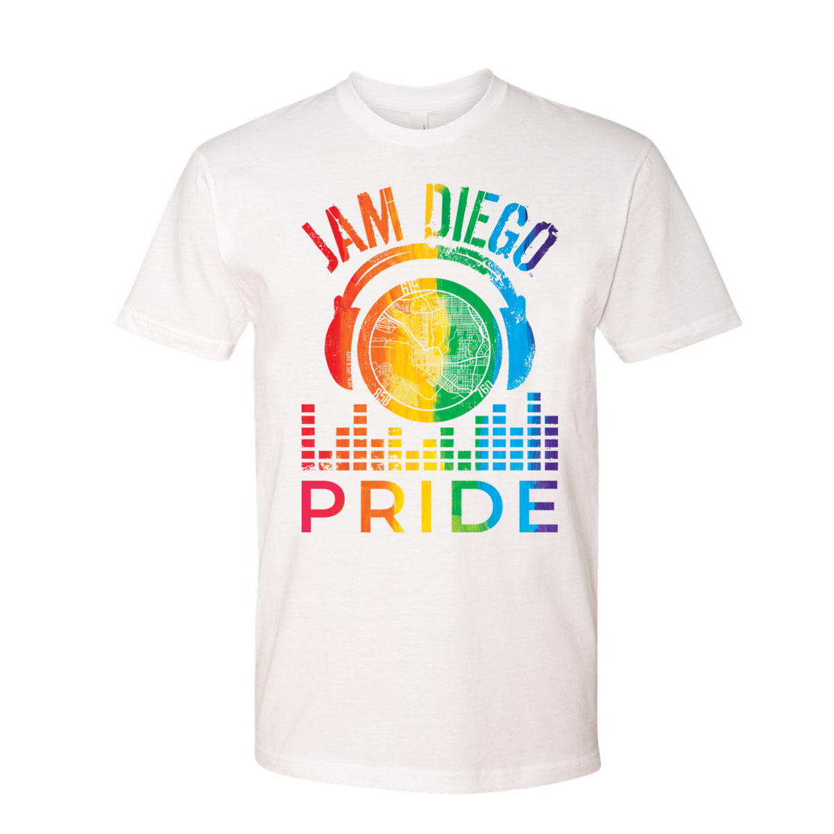 White with "Jam Diego" Design T-Shirt